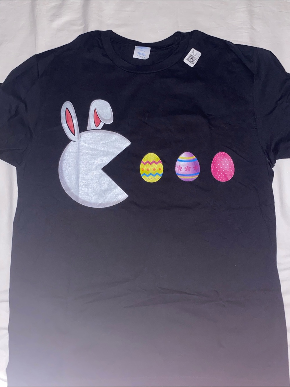 Black Easter Bunny Pac-Man Graphic Tee
